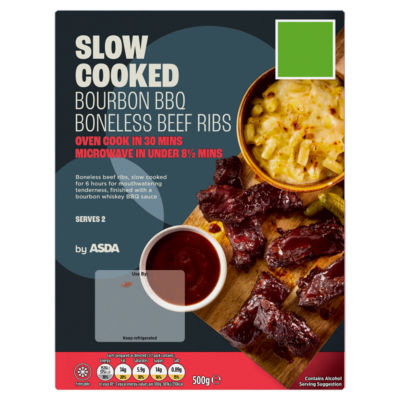 ASDA Slow Cooked Bourbon BBQ Boneless Beef Ribs 500g