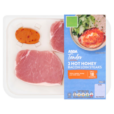 ASDA Tender 2 Hot Honey Bacon Loin Steaks 300g