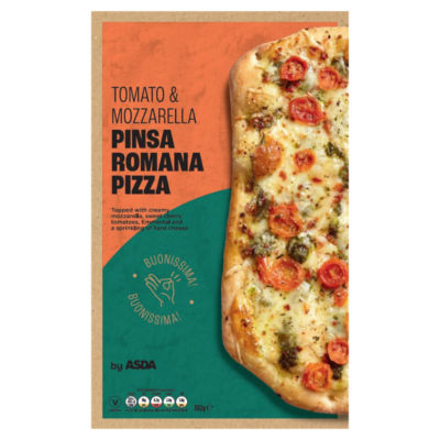 ASDA Tomato & Mozzarella Pinsa Romana Pizza 382g