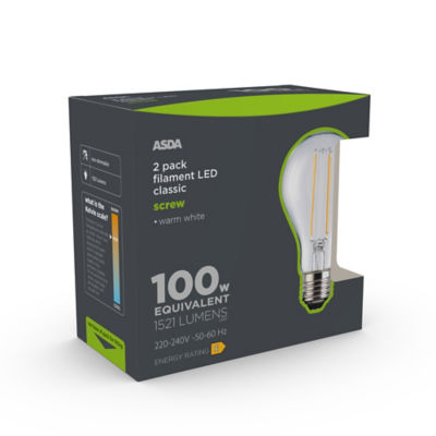 ASDA LED Filament Filament 100W Large Screw Clear Lightbulb