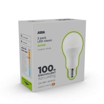 ASDA LED Classic 100W Large Screw Lightbulb