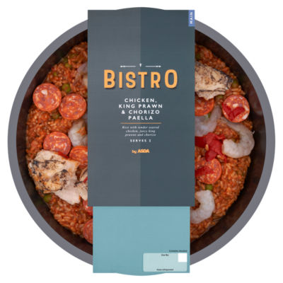 Bistro by ASDA Chicken, King Prawn & Chorizo Paella 800g     