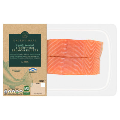 Exceptional by ASDA 2 Lightly Smoked Scottish Salmon Fillets 240g