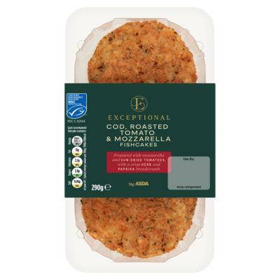 Exceptional by ASDA cod, Roasted Tomato & Mozzarella Fishcakes 290g