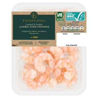 Exceptional by ASDA Cooked & Peeled Jumbo King Prawns 150g