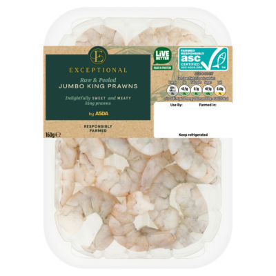 Exceptional by ASDA Raw & Peeled Jumbo King Prawns 160g