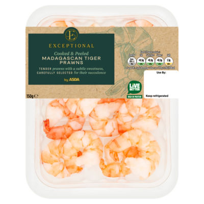 Exceptional by ASDA Madagascan Tiger Prawns 150g