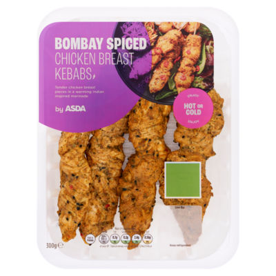 ASDA Bombay Spiced Chicken Breast Kebabs 300g