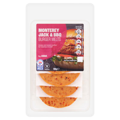 ASDA Monterey Jack & Bbq Burger Melts 100g