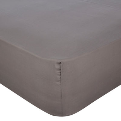 George Home Grey Plain Fitted Sheet - Single