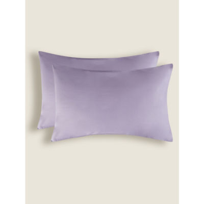 George Home Lilac Plain Pillowcase Pair