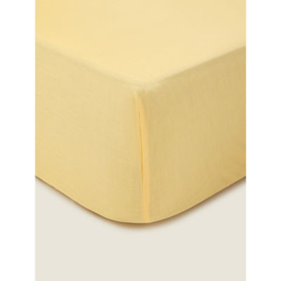 George Home Yellow Plain Fitted Sheet - Single