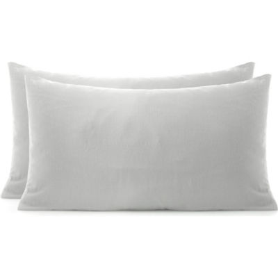 George Home Grey Brushed Cotton Plain Pillowcase Pair