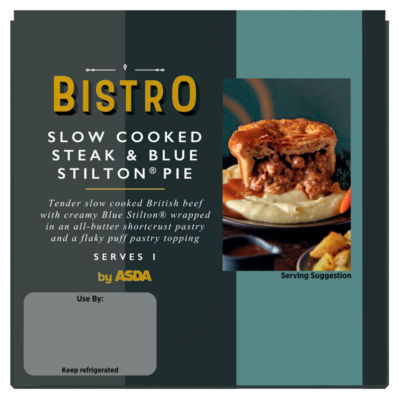 Bistro by ASDA Slow Cooked Steak & Blue Stilton Pie 250g