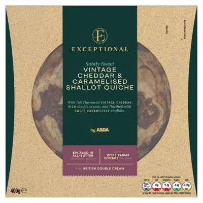 Exceptional by ASDA Vintage Cheddar & Caramelised Shallot Quiche 400g