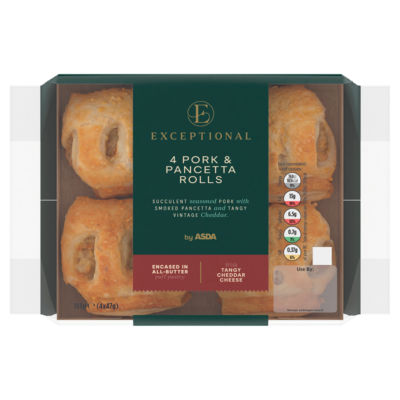 Exceptional by ASDA Pork & Pancetta Rolls 4 x 47g (188g)