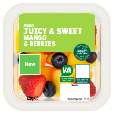 ASDA Juicy & Sweet Mango & Berries 220g