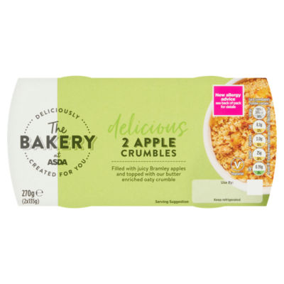 The BAKERY at ASDA Delicious Apple Crumbles 2 x 135g (270g)