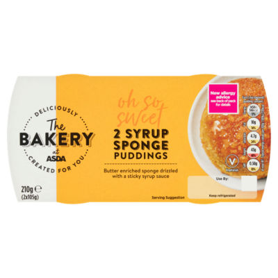 The BAKERY at ASDA Syrup Sponge Puddings 2 x 105g (210g)