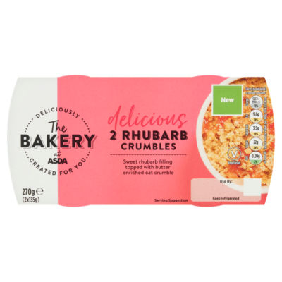 The BAKERY at ASDA Rhubarb Crumbles 2 x 135g (270g)