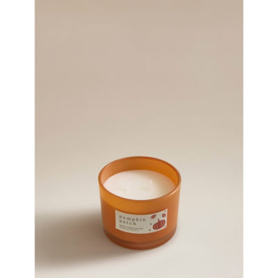 George Home Orange Pumpkin Patch Wooden Lid Candle