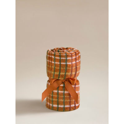 George Home Orange Check Super-Soft Throw