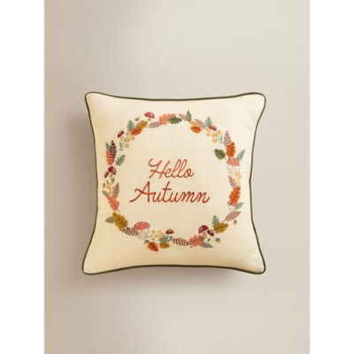 George Home Natural Hello Autumn Wreath Cushion