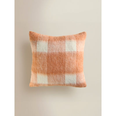 George Home Orange Brushed Check Cushion