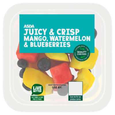 ASDA Juicy & Crisp Mango, Watermelon & Blueberries 220g