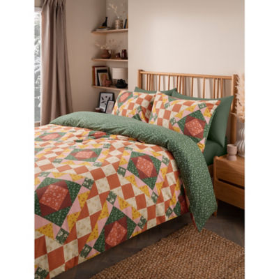 George Home Autumn Patch Reversible Duvet Set - Single