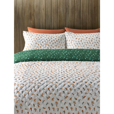 George Home Green Autumn Sprig Floral Duvet Set - Single