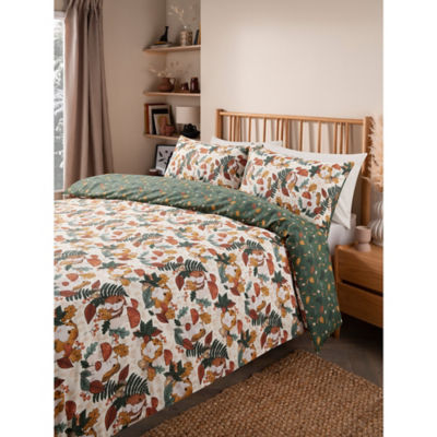 George Home Autumn Guinea Pigs Print Reversible Duvet Cover - King