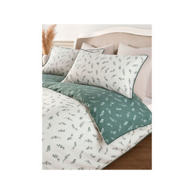 George Home Green Eucalyptus Cotton Reversible Duvet Set - Double