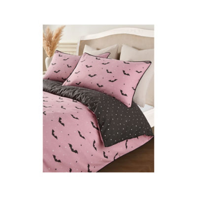 At Home with Stacey Solomon Bats Pink Cotton Reversible Duvet Set - Single