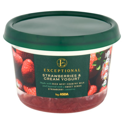 Exceptional by ASDA Strawberries & Cream Yogurt 450g