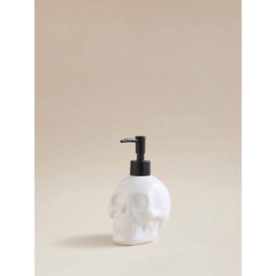 George Home White & Black Skull-Shaped Soap Dispenser