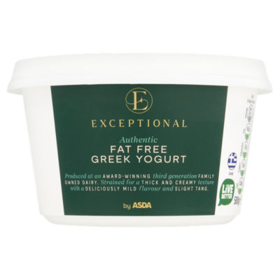 Exceptional by ASDA Authentic Fat Free Greek Yogurt 500g