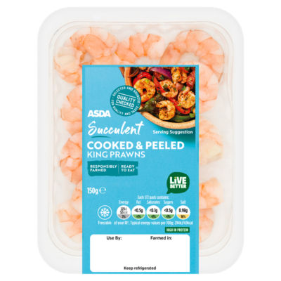 ASDA Succulent Cooked & Peeled King Prawns 150g