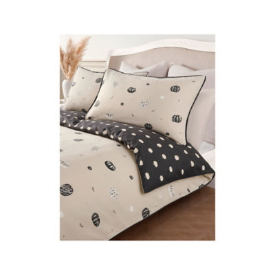 At Home with Stacey Solomon Natural Pumpkin Cotton Reversible Duvet Set - Double