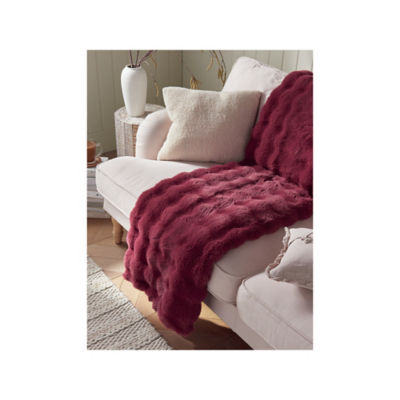 At Home with Stacey Solomon Wine Plain Throw