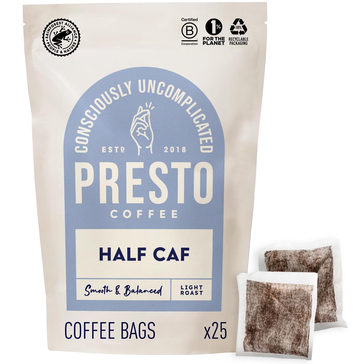 Presto Half Caf Coffee Bags