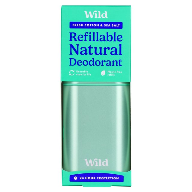 Wild Aqua Case And Fresh Cotton & Sea Salt Deodorant Starter Pack  40g