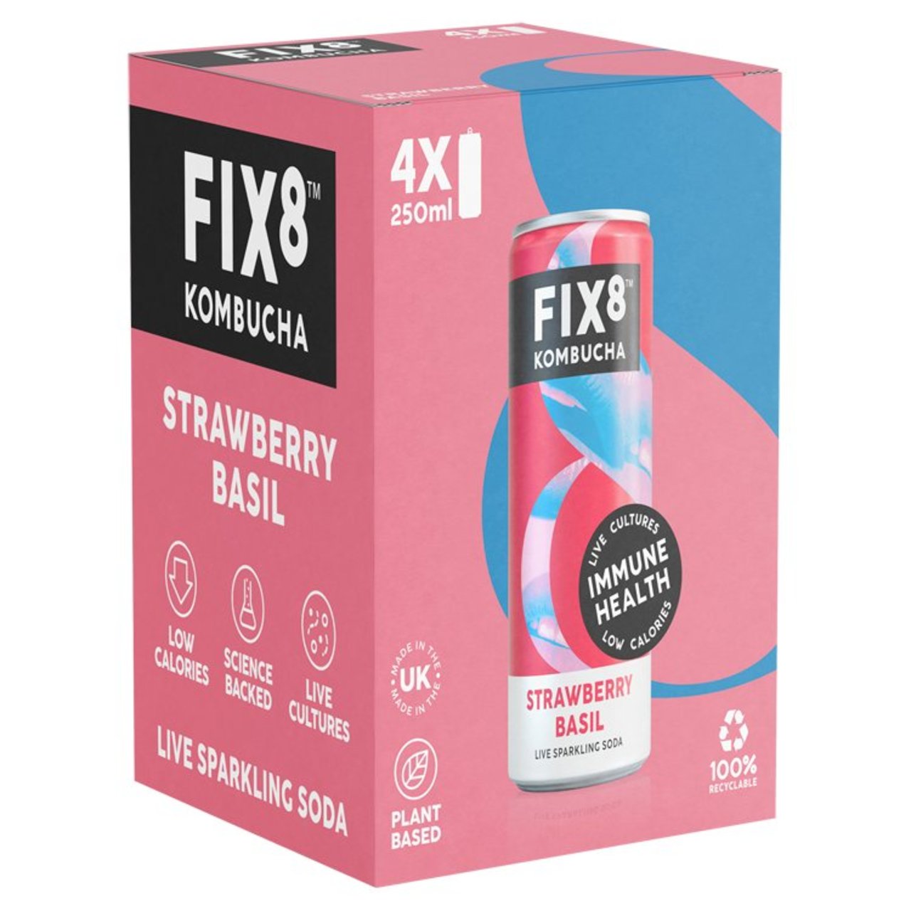 Fix8 Strawberry Basil Kombucha Multipack