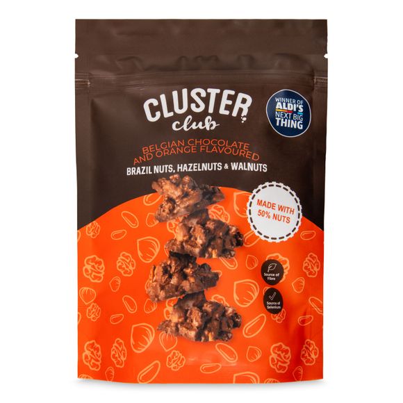 Cluster Club Belgian Chocolate & Orange Flavoured Brazil Nuts, Hazelnuts & Walnuts 100g