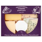 Traditional Cheese Company Cheese Selection on a Wooden Cheeseboard 595g