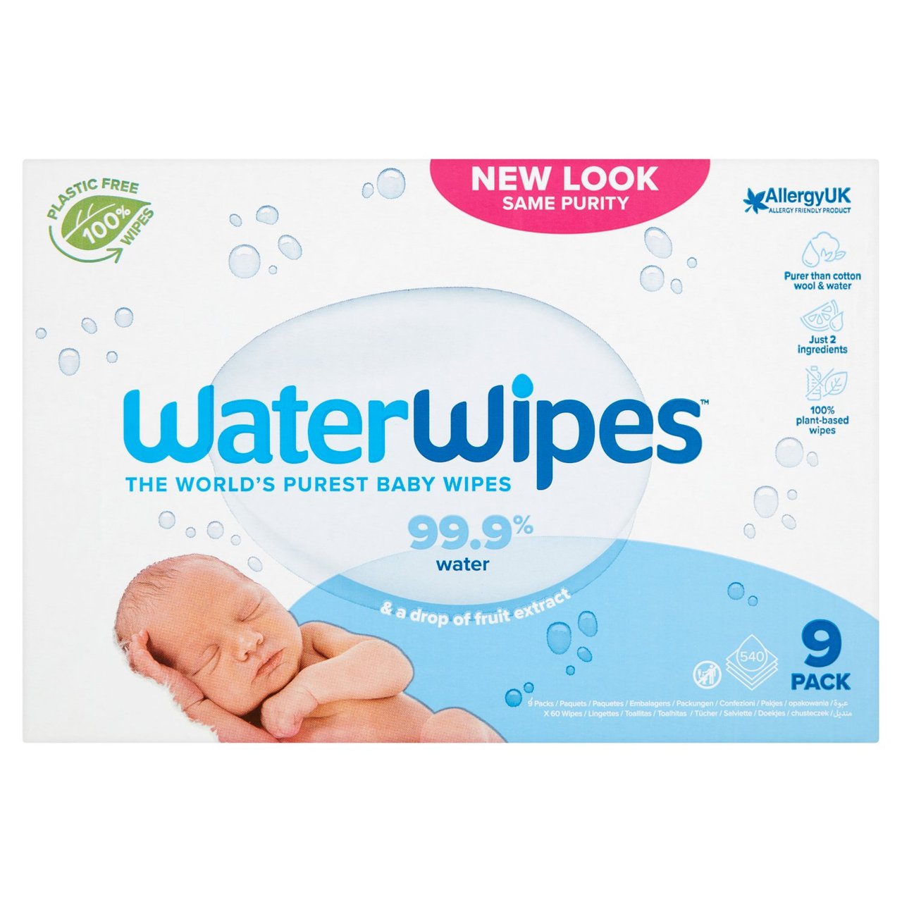 WaterWipes Sensitive Newborn Biodegradable Wipes - ASDA Groceries