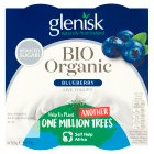 Glenisk Bio Live Organic Yogurt Blueberry 4x125g