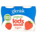 Glenisk Organic Kids Strawberry Yogurt 4 x 90g (360g)