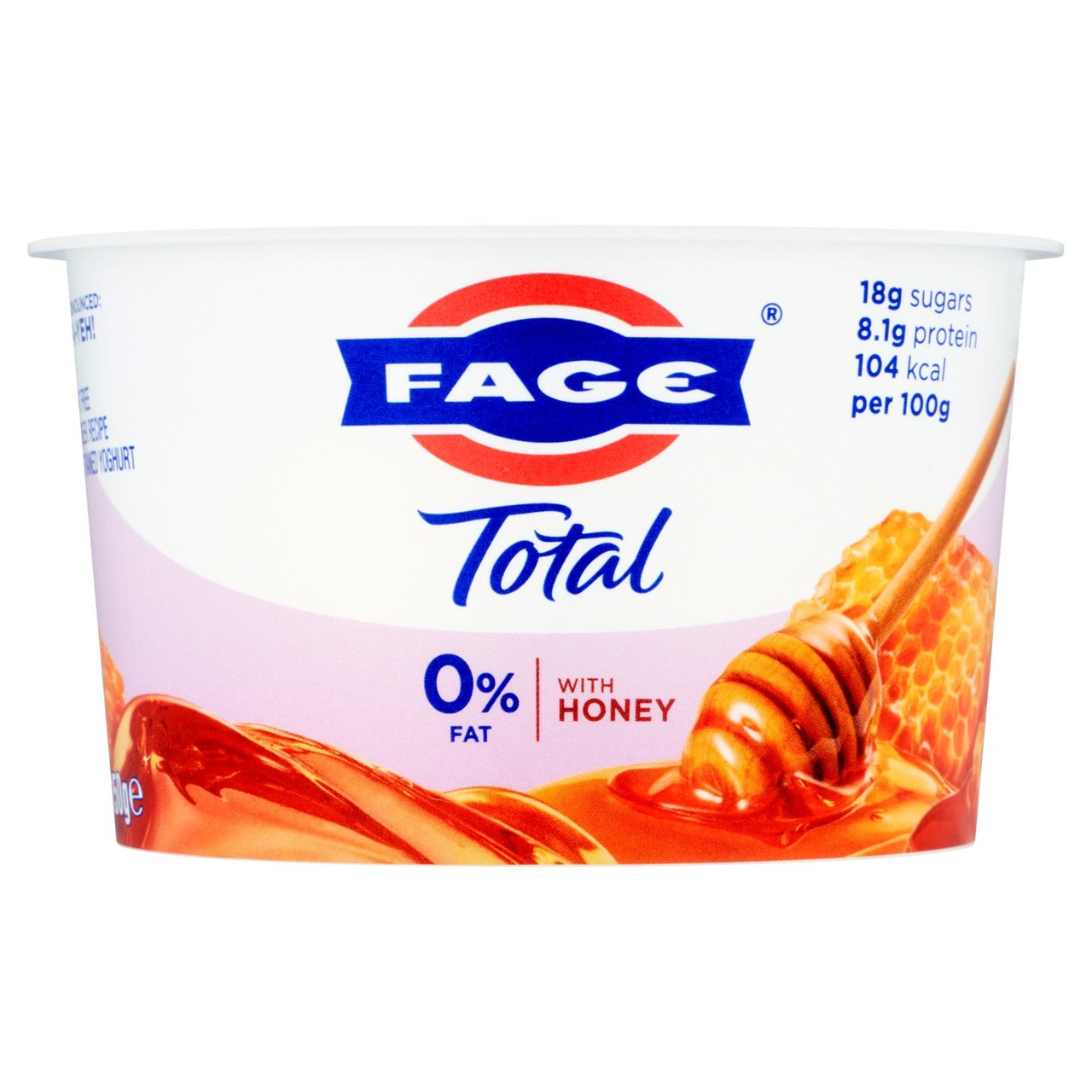 Fage Total 0% Fat Split Pot Honey Strained Yoghurt  150g