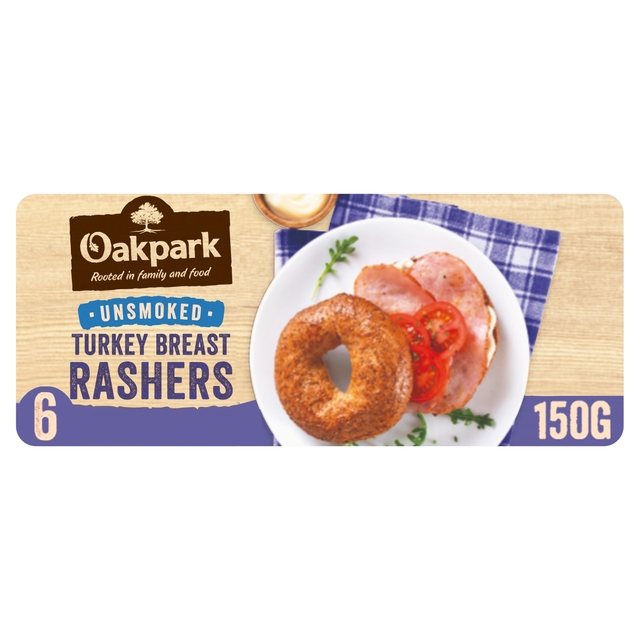 Oakpark Unsmoked Turkey Breast Rashers x6 150g